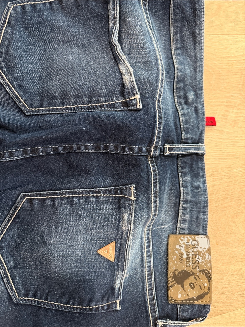 Guess Denim Jeans with Red Accent - Dark Blue - Picture 6 of 6
